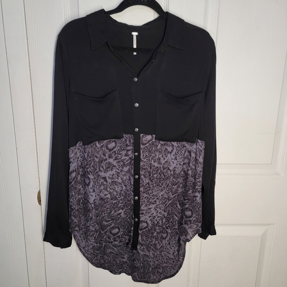 Free People Welcome To The Jungle Snake Print Tunic Shirt